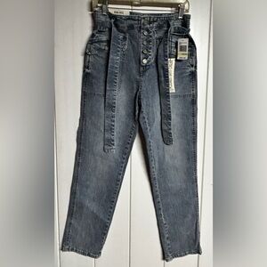 Relaxed Kensie Fit Denim Jeans with Button Detail